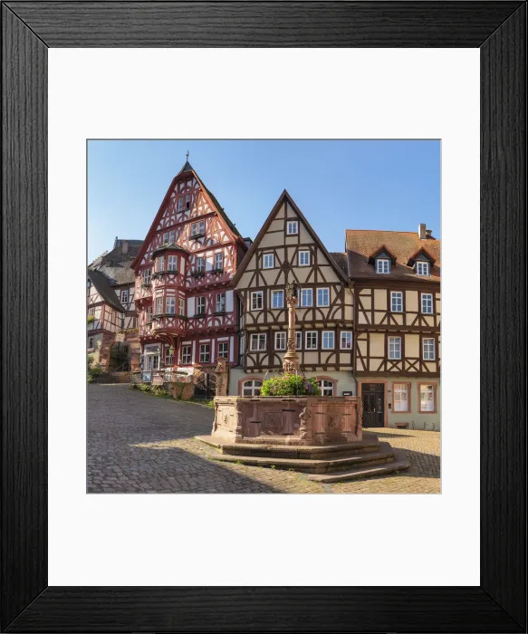 Framed Print : Half-timbered houses on the market square, Miltenberg, Lower Franconia, Bavaria, Germany