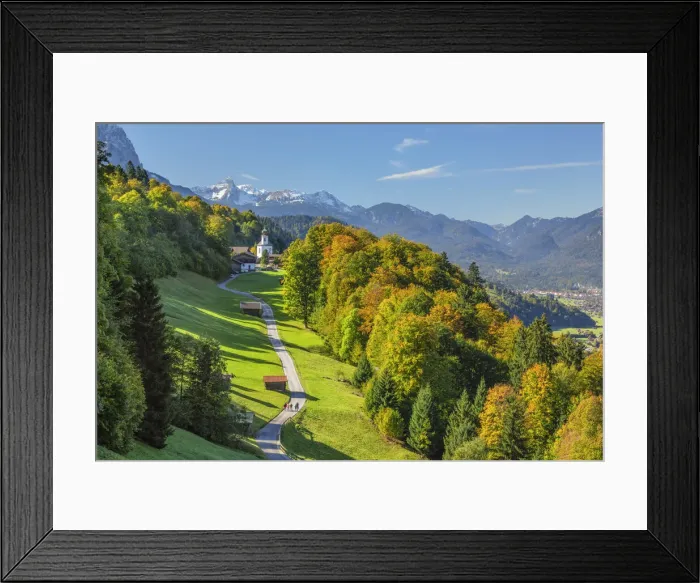 Framed Print : Wamberg Mountain Village, Zugspitze (2962m) Mountain Range, Garmisch-Partenkirchen, Upper Bavaria, Germany Framed Print : Wamberg Mountain Village, Zugspitze (2962m) Mountain Range, Garmisch-Partenkirchen, Upper Bavaria, Germany