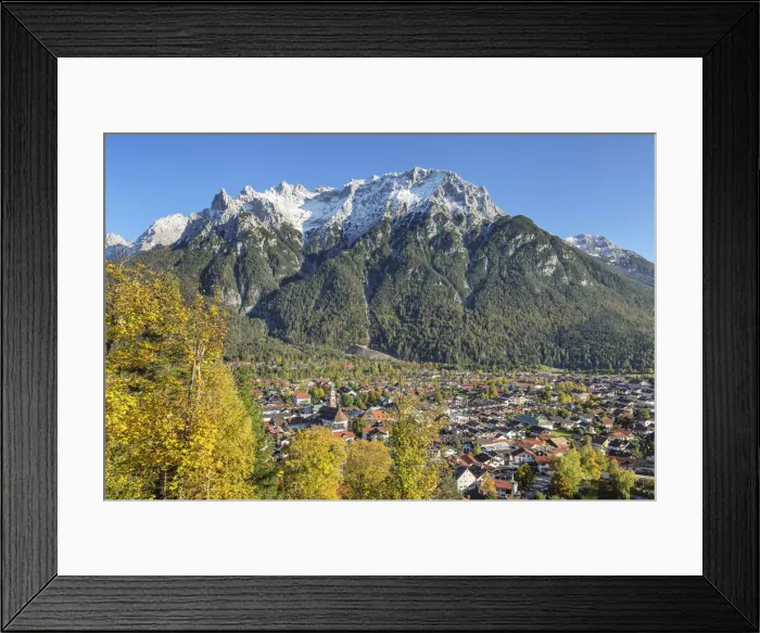 Framed Print : Mittenwald with Karwendel Mountain Range, Werdenfelser Land, Upper Bavaria, Germany Framed Print : Mittenwald with Karwendel Mountain Range, Werdenfelser Land, Upper Bavaria, Germany