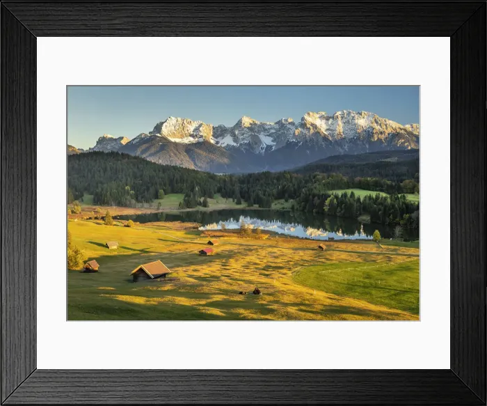 Framed Print : Lake Geroldsee and Karwendel Mountain Range, Klais, Upper Bavaria, Germany Framed Print : Lake Geroldsee and Karwendel Mountain Range, Klais, Upper Bavaria, Germany