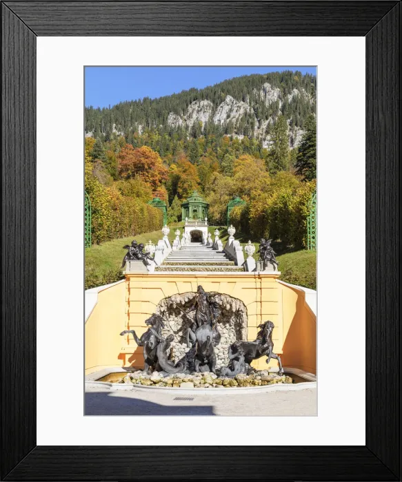Framed Print : Neptune Fountain, Castle Park, Linderhof Castle, Graswang Valley, Ammergau Alps, Upper Bavaria, Germany Framed Print : Neptune Fountain, Castle Park, Linderhof Castle, Graswang Valley, Ammergau Alps, Upper Bavaria, Germany