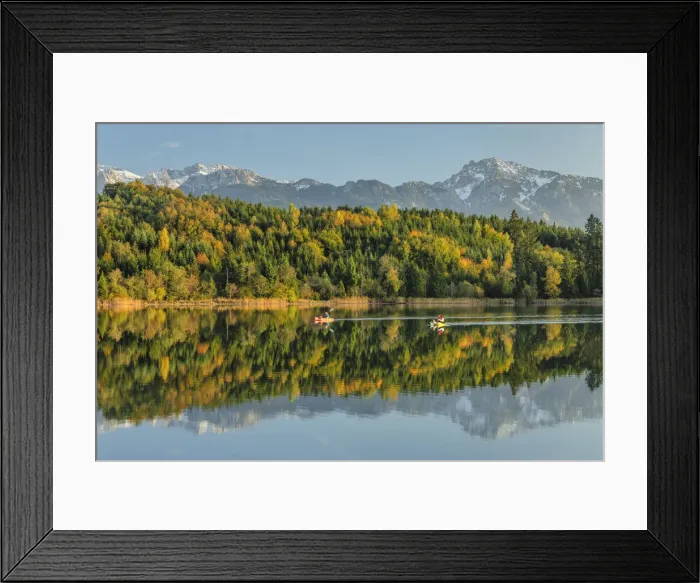 Framed Print : Canoeists on Forggensee Lake, Fussen, Allgau Alps, Ostallgau, Swabia, Bavaria, Germany Framed Print : Canoeists on Forggensee Lake, Fussen, Allgau Alps, Ostallgau, Swabia, Bavaria, Germany
