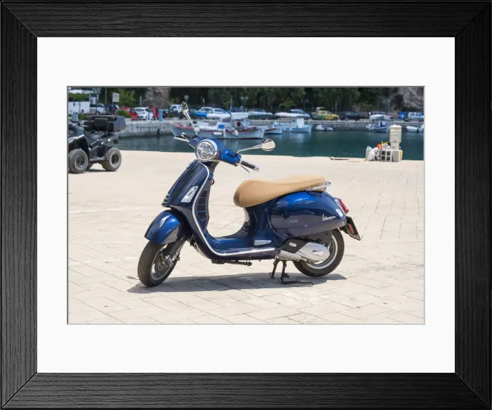 Framed Print : Vespa, Patitiri, Alonnisos, Sporade Islands, Greece Framed Print : Vespa, Patitiri, Alonnisos, Sporade Islands, Greece