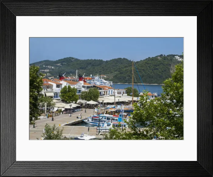 Framed Print : Harbour at Skiathos Town, Skiathos, Sporade Islands, Greece Framed Print : Harbour at Skiathos Town, Skiathos, Sporade Islands, Greece