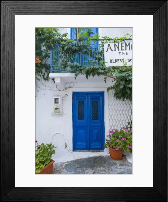 Framed Print : Blue door, Skopelos Town, Skopelos, Sporade Islands, Greece Framed Print : Blue door, Skopelos Town, Skopelos, Sporade Islands, Greece