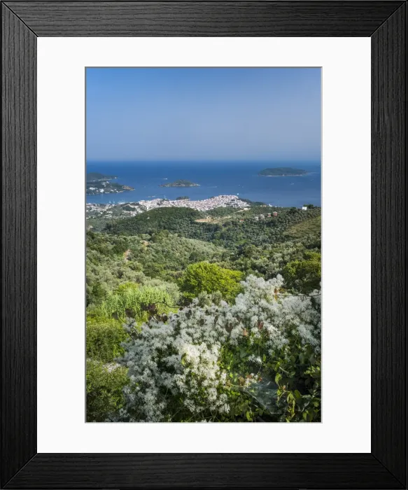 Framed Print : View over Skiathos Town, Skiathos, Sporade Islands, Greece Framed Print : View over Skiathos Town, Skiathos, Sporade Islands, Greece
