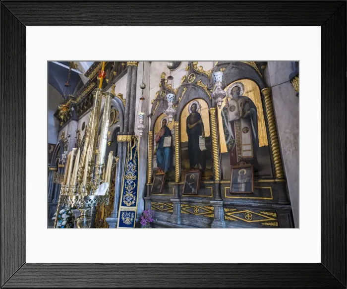 Framed Print : Greek Orthodox chapel in Skiathos Town, Skiathos, Sporade Islands, Greece