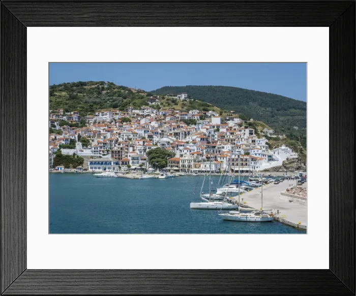 Framed Print : Harbour of Skopelos Town, Skopelos, Sporade Islands, Greece Framed Print : Harbour of Skopelos Town, Skopelos, Sporade Islands, Greece