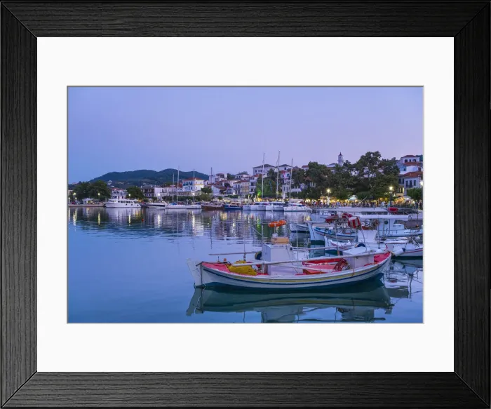 Framed Print : Harbour of Skopelos Town, Skopelos, Sporade Islands, Greece Framed Print : Harbour of Skopelos Town, Skopelos, Sporade Islands, Greece