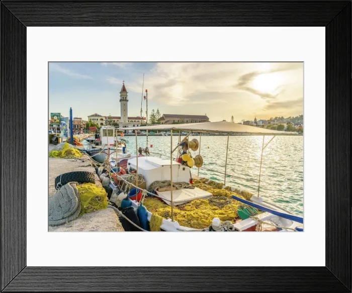 Framed Print : Boats in Zante Town, Ionian Islands, Greece Framed Print : Boats in Zante Town, Ionian Islands, Greece