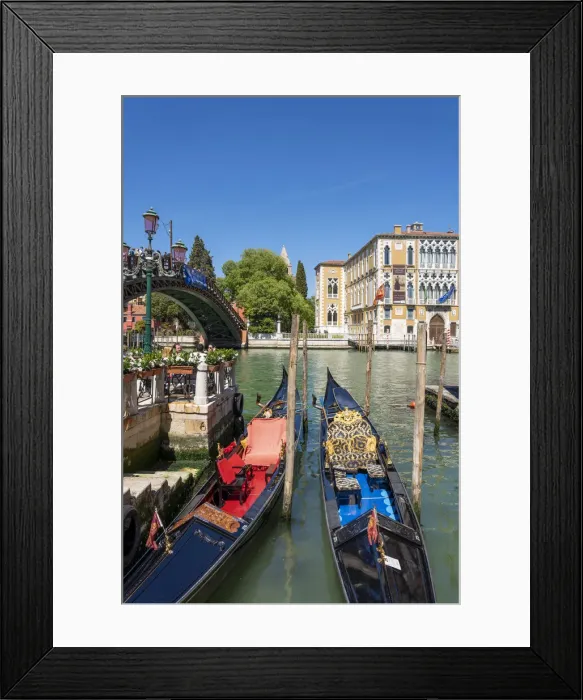 Framed Print : Venice, Veneto, Italy. Grand Canal, gondolas and Accademia Bridge Framed Print : Venice, Veneto, Italy. Grand Canal, gondolas and Accademia Bridge