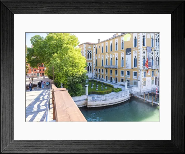 Framed Print : Venice, Veneto, Italy. Building and garden from Accademia bridge
