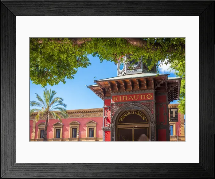 Framed Print : Europe, Italy, Sicily. Palermo. A historic tabacco kiosk on Piazza Verdi