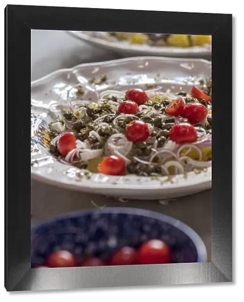 europe, Italy, Sicily. Palermo, traditional potato salad prepared during a cooking course
