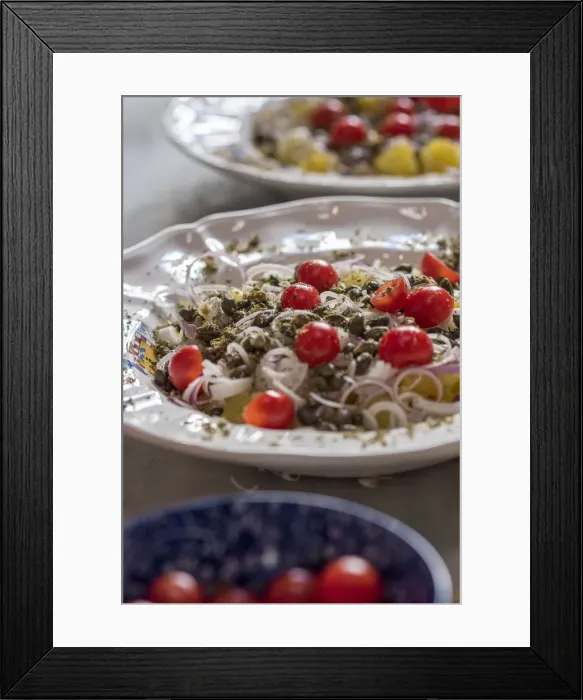Framed Print : europe, Italy, Sicily. Palermo, traditional potato salad prepared during a cooking course Framed Print : europe, Italy, Sicily. Palermo, traditional potato salad prepared during a cooking course