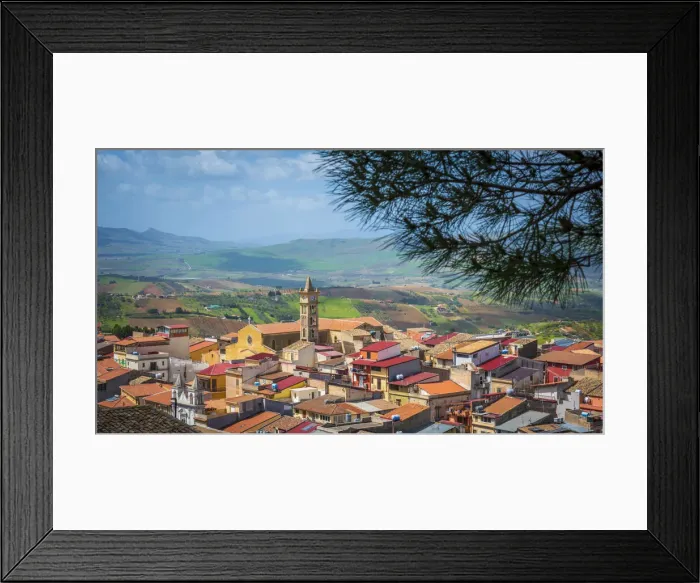 Framed Print : europe, Italy, Sicily. the small town of San Giuseppe Jato
