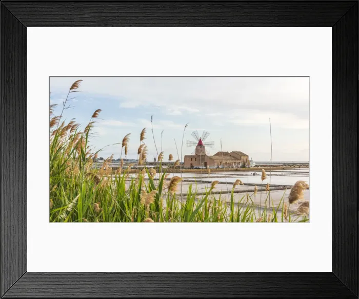 Framed Print : europe, Italy, Sicily, Marsala, Trapani. the salt flats with the ancient wind mill Framed Print : europe, Italy, Sicily, Marsala, Trapani. the salt flats with the ancient wind mill