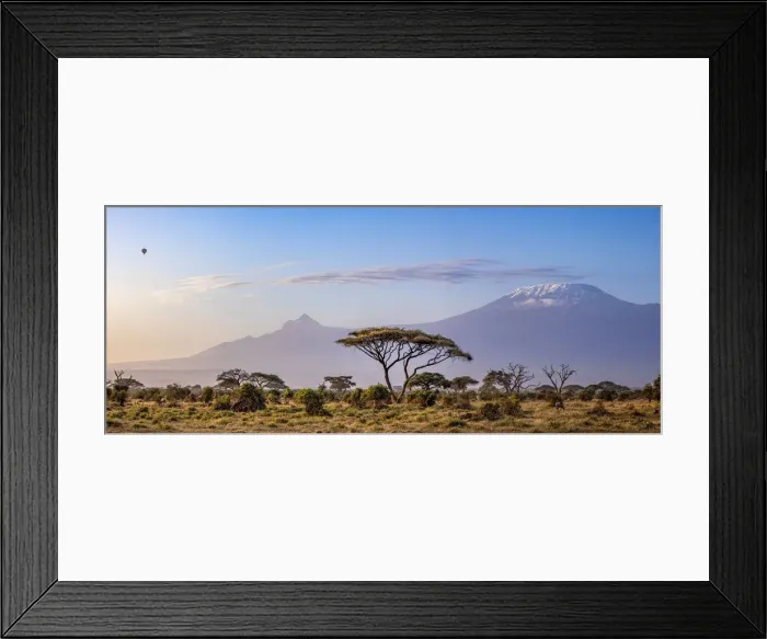 Framed Print : Mount Kilimanjaro and hot air baloon, Amboseli National Park, Kenya Framed Print : Mount Kilimanjaro and hot air baloon, Amboseli National Park, Kenya