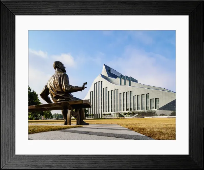 Framed Print : Two Rainis Sculpture by Aigars Bikse in front of the National Library of Latvia, Riga, Latvia Framed Print : Two Rainis Sculpture by Aigars Bikse in front of the National Library of Latvia, Riga, Latvia