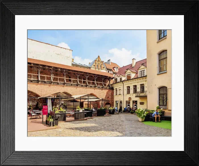 Framed Print : Jana Seta, Johns Yard, Old Town, Riga, Latvia
