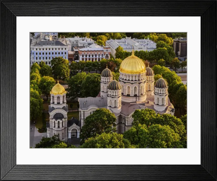 Framed Print : Nativity of Christ Orthodox Cathedral at sunset, elevated view, Riga, Latvia Framed Print : Nativity of Christ Orthodox Cathedral at sunset, elevated view, Riga, Latvia