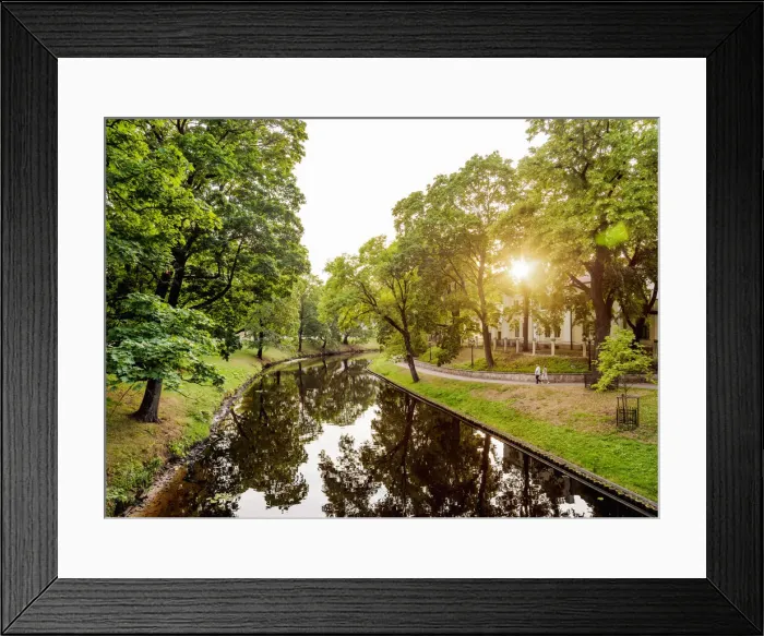 Framed Print : City canal at sunset, Riga, Latvia Framed Print : City canal at sunset, Riga, Latvia