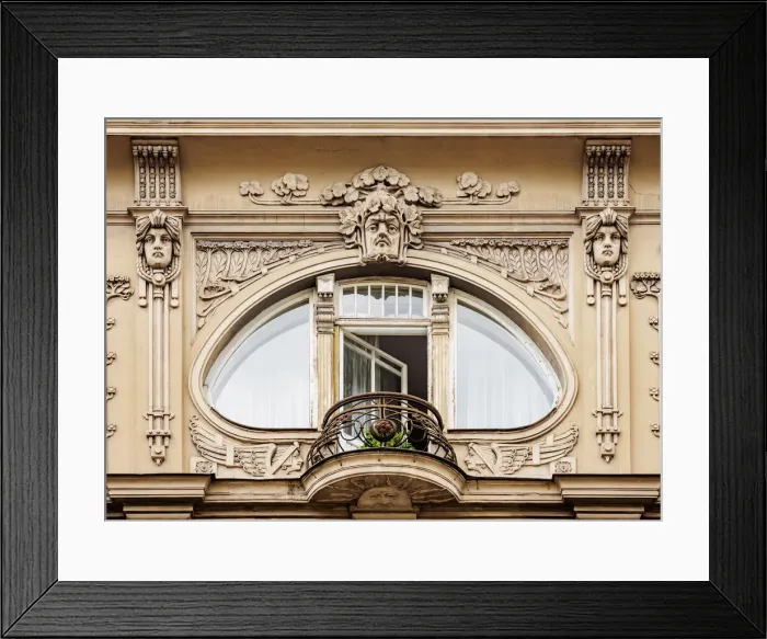 Framed Print : Art Nouveau Architecture, 10 Elizabetes Street, Riga, Latvia