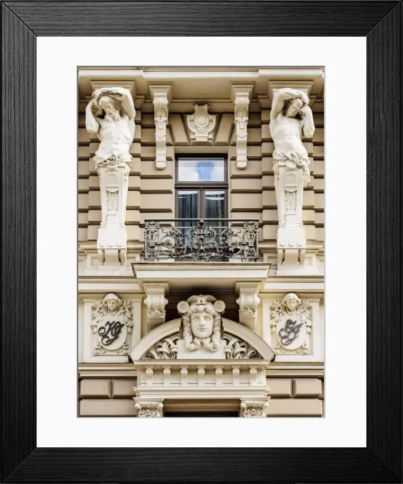 Framed Print : Art Nouveau Architecture, 33 Elizabetes Street, Riga, Latvia