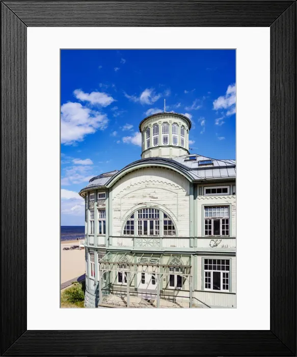 Framed Print : Art Nouveau Bath House at Majori Beach, Majori, Jurmala, Latvia Framed Print : Art Nouveau Bath House at Majori Beach, Majori, Jurmala, Latvia
