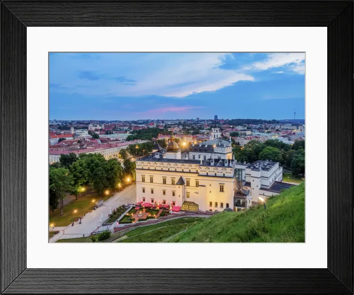 Framed Print : Palace of the Grand Dukes at dusk, elevated view, Vilnius, Lithuania Framed Print : Palace of the Grand Dukes at dusk, elevated view, Vilnius, Lithuania