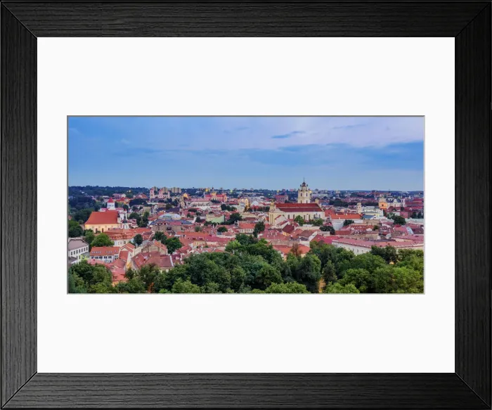 Framed Print : Old Town Skyline at dusk, elevated view, Vilnius, Lithuania Framed Print : Old Town Skyline at dusk, elevated view, Vilnius, Lithuania