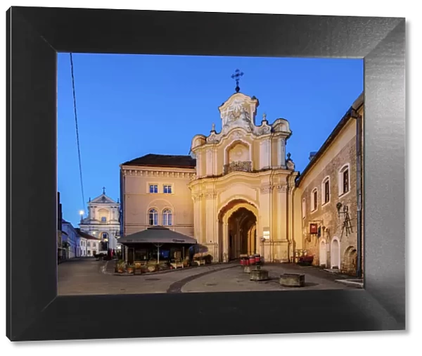 Basilian Gate to Monastery of the Holy Trinity, dawn, Old Town, Vilnius, Lithuania
