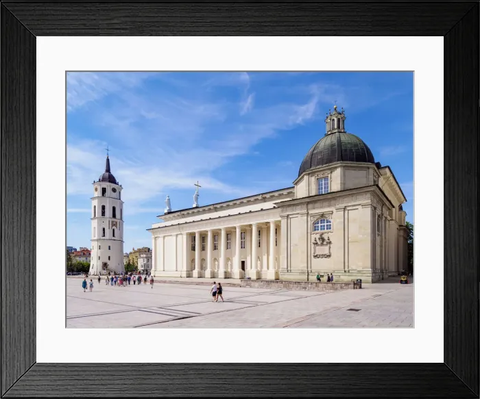 Framed Print : Cathedral Basilica of St Stanislaus and St Ladislaus and Bell Tower, Old Town, Vilnius, Lithuania