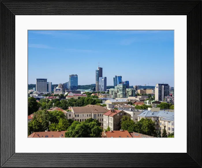 Framed Print : View over the Old Town towards Snipiskes, New City Centre, sunset, Vilnius, Lithuania Framed Print : View over the Old Town towards Snipiskes, New City Centre, sunset, Vilnius, Lithuania