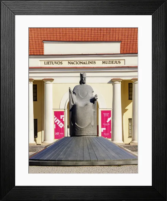 Framed Print : Monument to King Mindaugas in front of The New Arsenal and National Museum of Lithuania, Vilnius, Lithuania Framed Print : Monument to King Mindaugas in front of The New Arsenal and National Museum of Lithuania, Vilnius, Lithuania