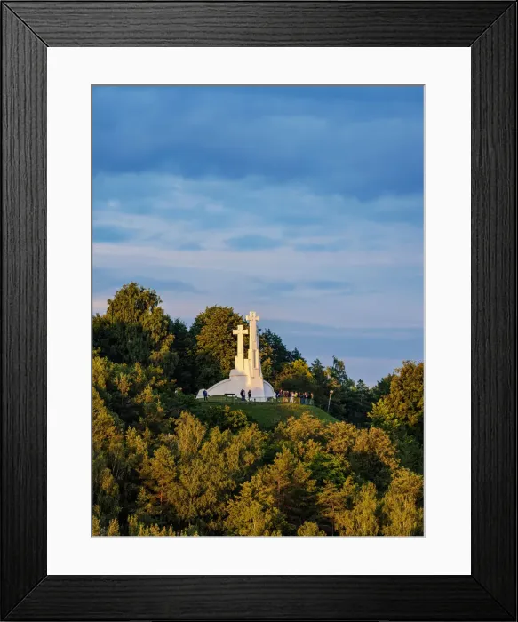 Framed Print : Three Crosses Monument at sunset, Vilnius, Lithuania Framed Print : Three Crosses Monument at sunset, Vilnius, Lithuania