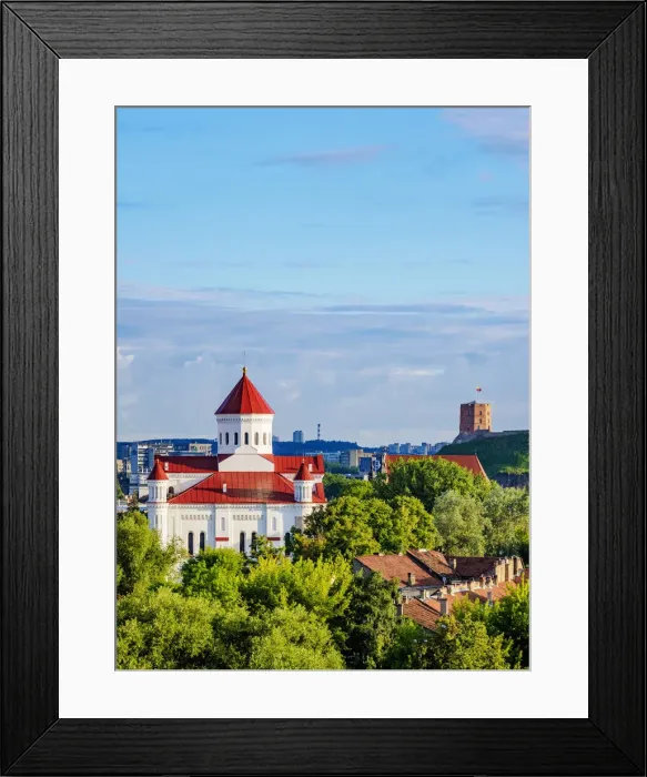 Framed Print : Orthodox Cathedral of the Theotokos and Gediminas Tower, Old Town, Vilnius, Lithuania