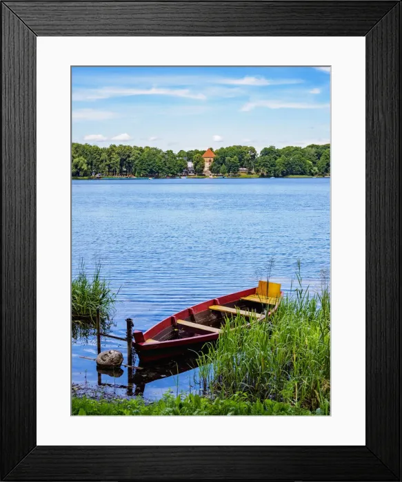 Framed Print : View over Lake Galve towards Dominican Monastery and Trakai Peninsula Castle, Trakai, Lithuania Framed Print : View over Lake Galve towards Dominican Monastery and Trakai Peninsula Castle, Trakai, Lithuania