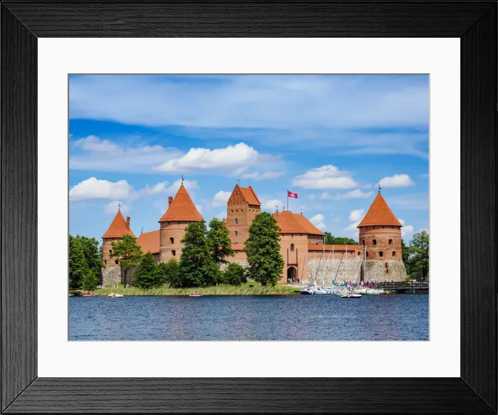 Framed Print : Trakai Island Castle, Lake Galve, Trakai, Lithuania