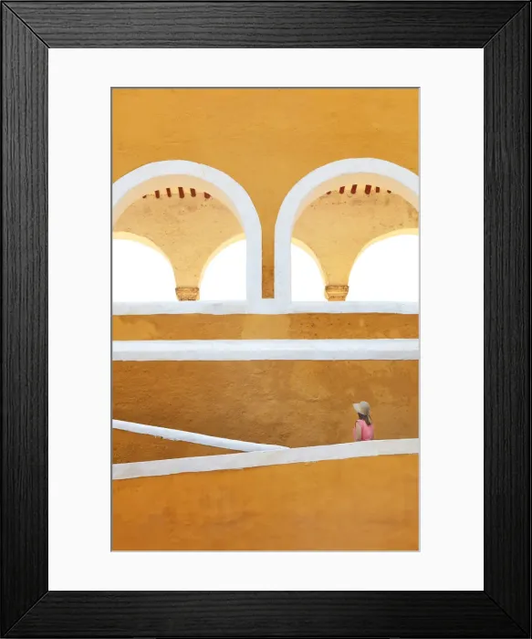 Framed Print : A girl with hat in front of the San Antonio de Padua Convent in Izamal, Yucatan, Mexico. (MR) Framed Print : A girl with hat in front of the San Antonio de Padua Convent in Izamal, Yucatan, Mexico. (MR)