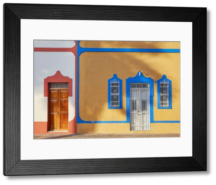 Framed Print : Colorful houses in colonial architecture, Merida, Yucatan, Mexico Framed Print : Colorful houses in colonial architecture, Merida, Yucatan, Mexico