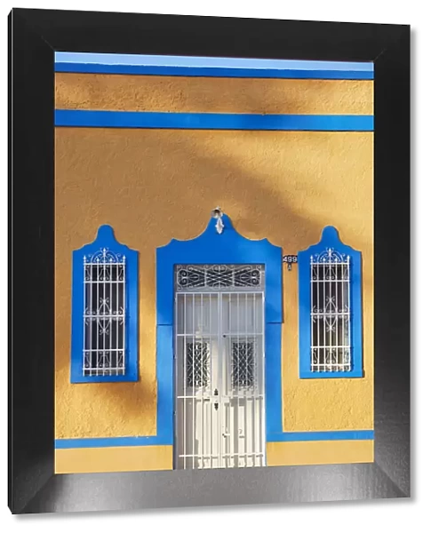 A colorful house in colonial architecture, Merida, Yucatan, Mexico