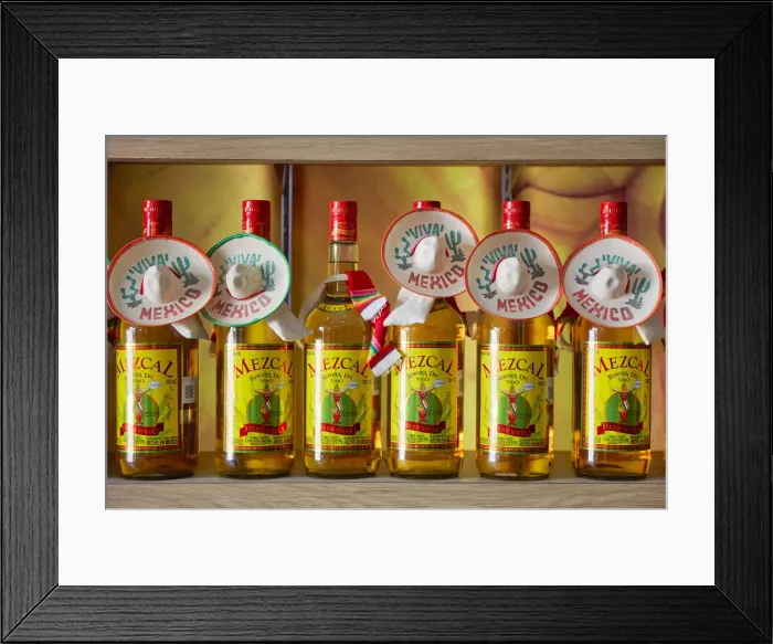 Framed Print : Bottles of Mezcal inside a shop in Holbox, Quintana Roo, Yucatan, Mexico Framed Print : Bottles of Mezcal inside a shop in Holbox, Quintana Roo, Yucatan, Mexico