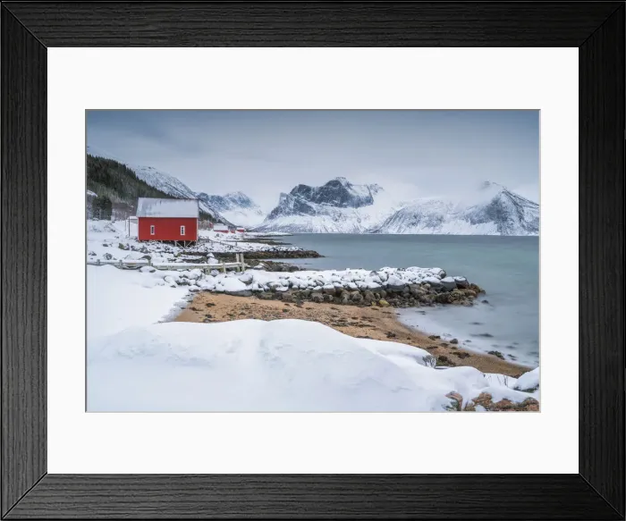 Framed Print : Bergsfjord in Winter, Skaland, Senja, Norway Framed Print : Bergsfjord in Winter, Skaland, Senja, Norway