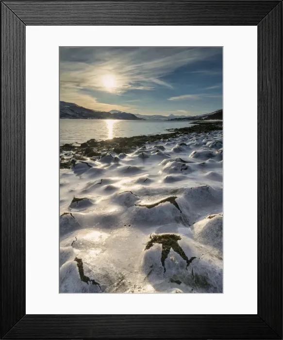 Framed Print : Ice Formations along Coast, Kavaloya Island, Tromso, Norway Framed Print : Ice Formations along Coast, Kavaloya Island, Tromso, Norway