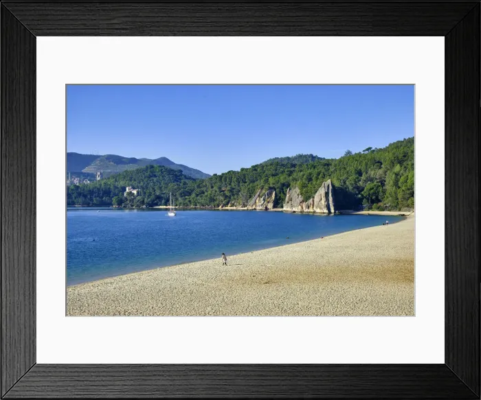 Framed Print : Albarquel beach surrounded by the Arrabida Nature Park. Setubal, Portugal Framed Print : Albarquel beach surrounded by the Arrabida Nature Park. Setubal, Portugal