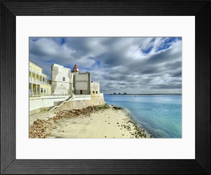 Framed Print : The fortress of Santiago do Outao, dating back to the 16th century, nowadays an hospital. Setubal, Portugal Framed Print : The fortress of Santiago do Outao, dating back to the 16th century, nowadays an hospital. Setubal, Portugal