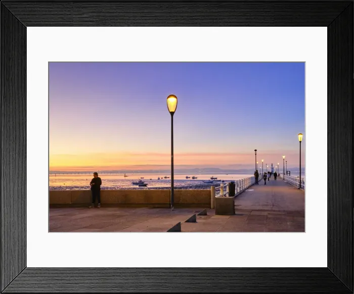 Framed Print : The pier at the traditional fishing village of Alcochete, spreading along the river Tagus and facing Lisbon. Portugal Framed Print : The pier at the traditional fishing village of Alcochete, spreading along the river Tagus and facing Lisbon. Portugal