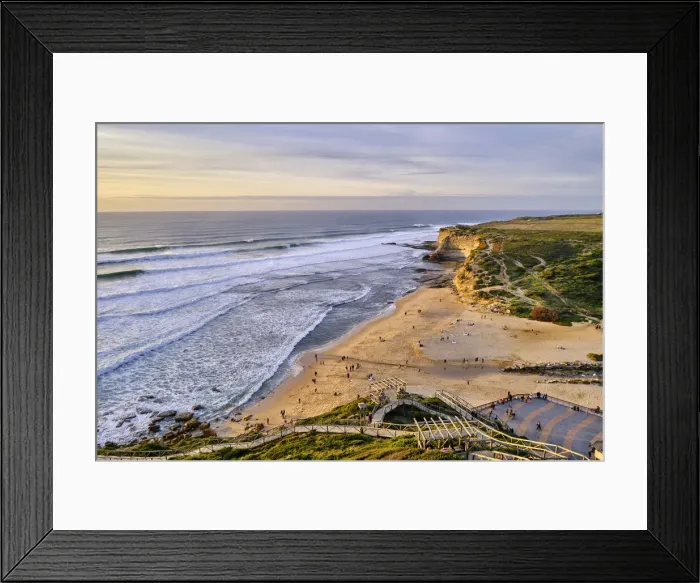 Framed Print : Beach of Ribeira d Ilhas, a world known surf spot. Ericeira, Portugal Framed Print : Beach of Ribeira d Ilhas, a world known surf spot. Ericeira, Portugal