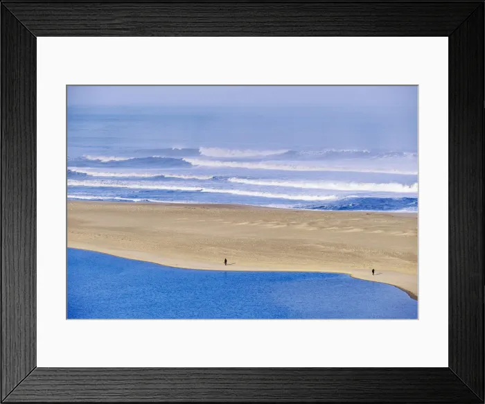 Framed Print : Foz do Arelho beach between the sea and the Obidos Lagoon. Caldas da Rainha, Portugal